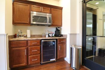 Resident lounge with complimentary coffee bar